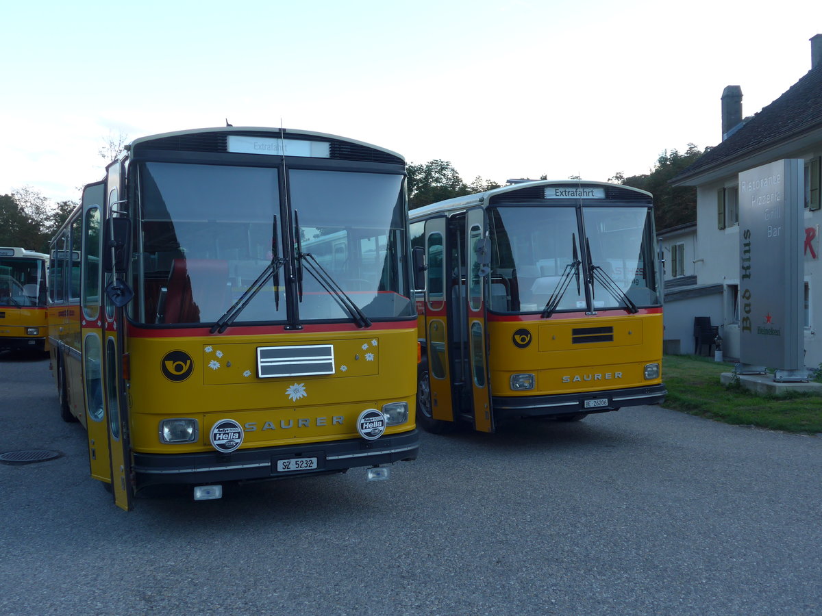 (175'416) - F�ssler, Unteriberg - Nr. 6/SZ 5232 - Saurer/R&J (ex Sch�rch, Gutenburg Nr. 6; ex P 24'358) am 2. Oktober 2016 in Oensingen, Bad Klus