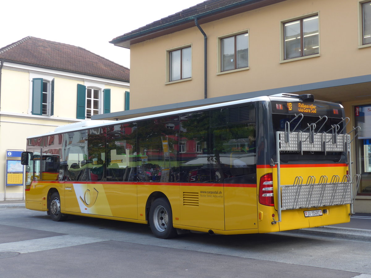 (175'505) - Tobler, Rebeuvelier - JU 55'492 - Mercedes am 7. Oktober 2016 beim Bahnhof Del�mont