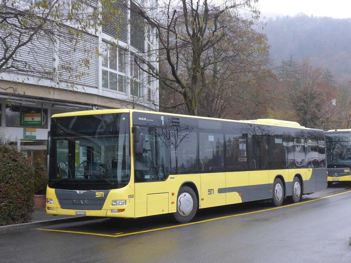 (176'701) - STI Thun - Nr. 158/BE 752'158 - MAN am 14. November 2016 bei der Schiffl�ndte Thun
