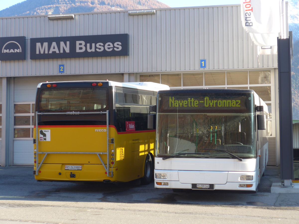 (176'849) - Buchard, Leytron - Nr. 98/VS 299'140 - MAN (ex TN Neuch�tel Nr. 222) am 4. Dezember 2016 in Leytron, Garage