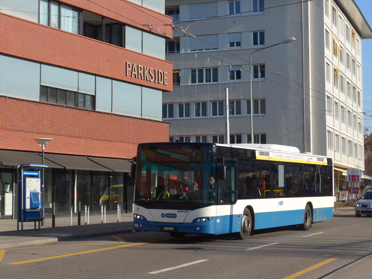 (176'939) - VBZ Z�rich - Nr. 266/ZH 726'266 - Neoplan am 6. Dezember 2016 in Schlieren, Zentrum/Bahnhof