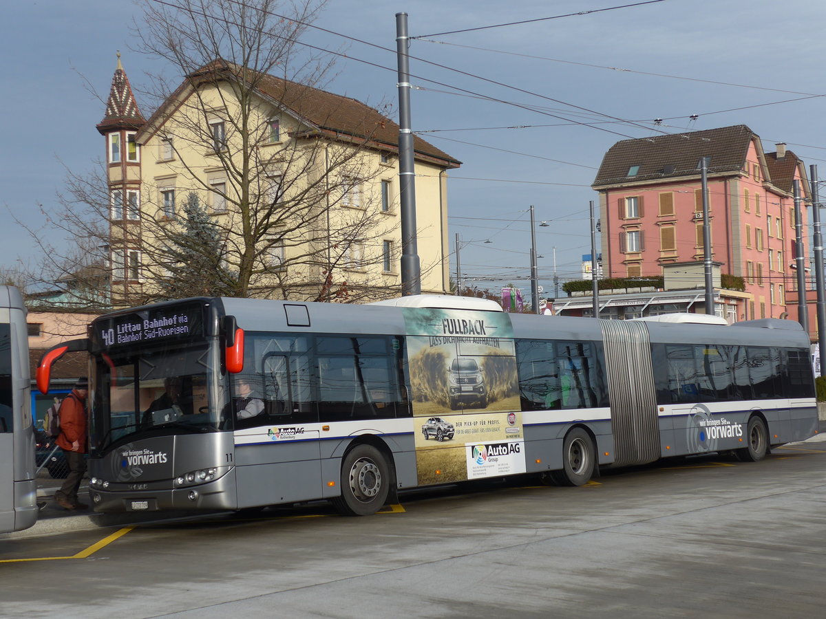 (177'163) - AAGR Rothenburg - Nr. 11/LU 233'709 - Solaris am 11. Dezember 2016 beim Bahnhof Emmenbr�cke S�d