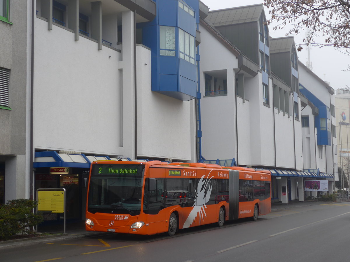 (177'216) - STI Thun - Nr. 171/BE 752'171 - Mercedes am 16. Dezember 2016 in Thun, Postbr�cke