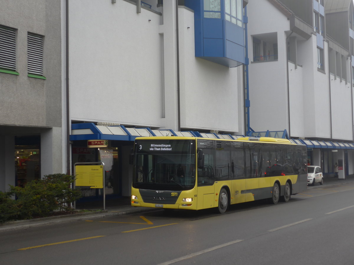 (177'219) - STI Thun - Nr. 188/BE 804'188 - MAN am 16. Dezember 2016 in Thun, Postbr�cke