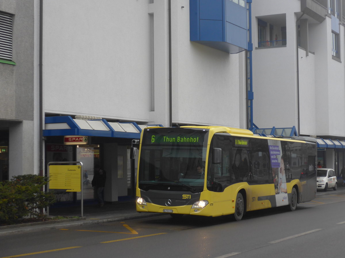 (177'220) - STI Thun - Nr. 179/BE 752'179 - Mercedes am 16. Dezember 2016 in Thun, Postbr�cke