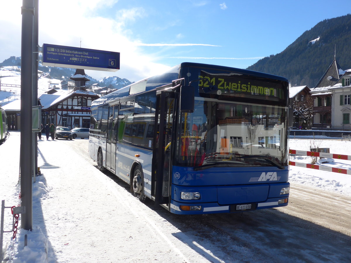 (178'142) - AFA Adelboden - Nr. 56/BE 611'030 - MAN/G�ppel am 22. Januar 2017 beim Bahnhof Zweisimmen