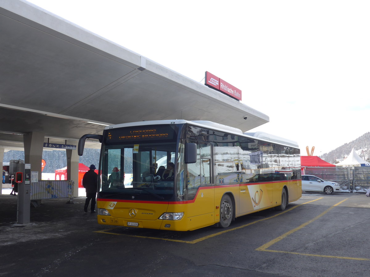(178'378) - PostAuto Graub�nden - GR 163'696 - Mercedes am 9. Februar 2017 beim Bahnhof St. Moritz