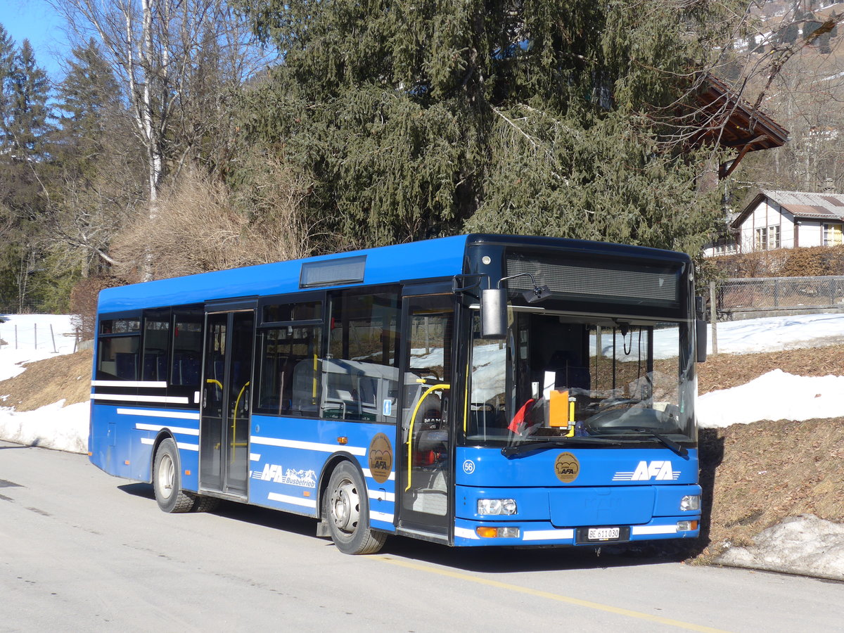 (178'664) - AFA Adelboden - Nr. 56/BE 611'030 - MAN/G�ppel am 19. Februar 2017 beim Bahnhof Lenk