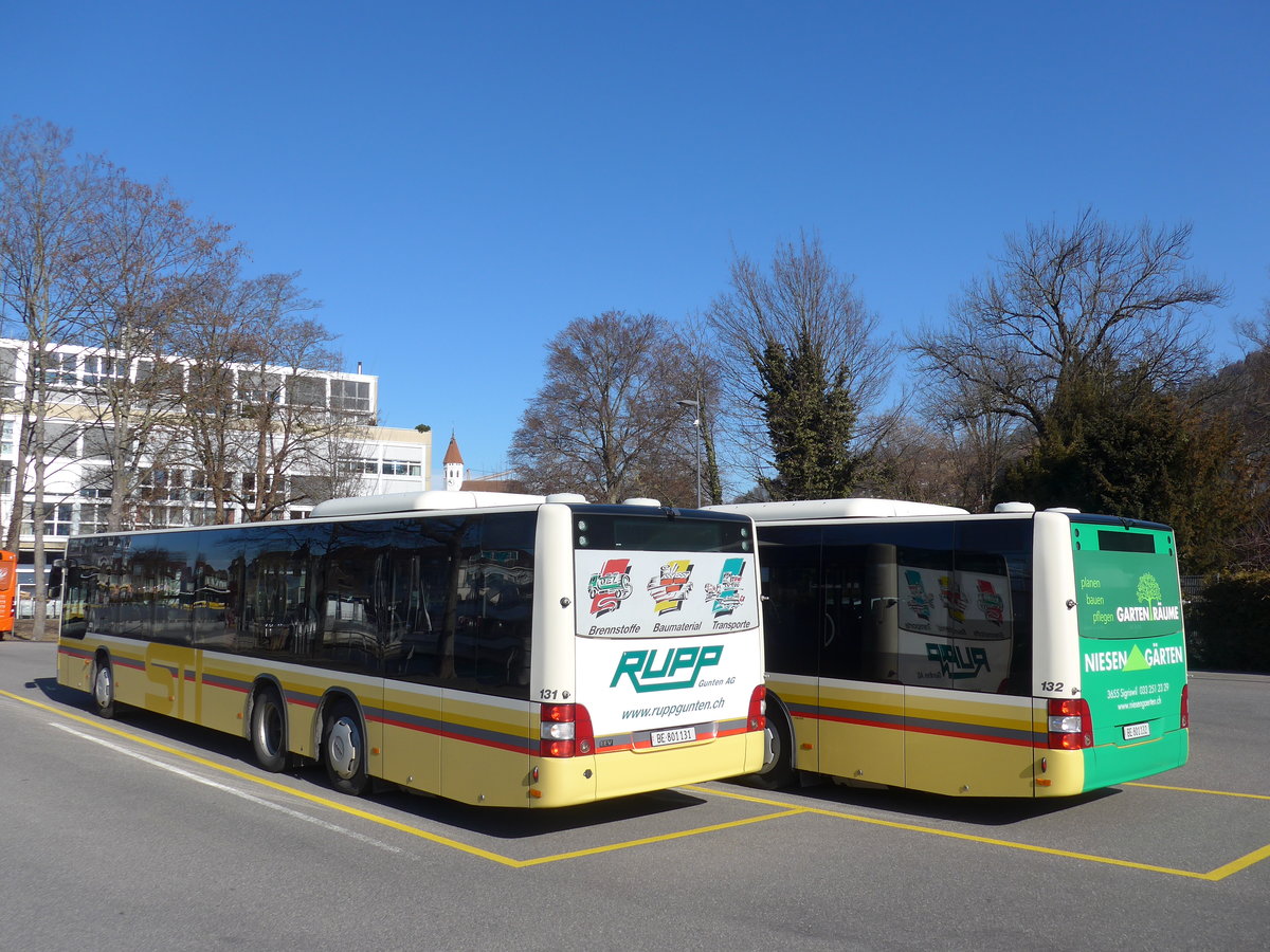 (178'677) - STI Thun - Nr. 131/BE 801'131 - MAN am 20. Februar 2017 bei der Schiffl�ndte Thun