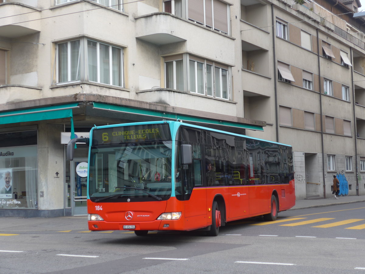 (178'775) - VB Biel - Nr. 184/BE 654'184 - Mercedes am 4. M�rz 2017 beim Bahnhof Biel