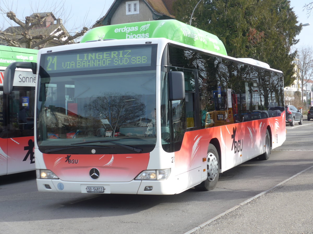 (178'793) - BGU Grenchen - Nr. 21/SO 54'813 - Mercedes am 4. M�rz 2017 beim Bahnhof Grenchen S�d