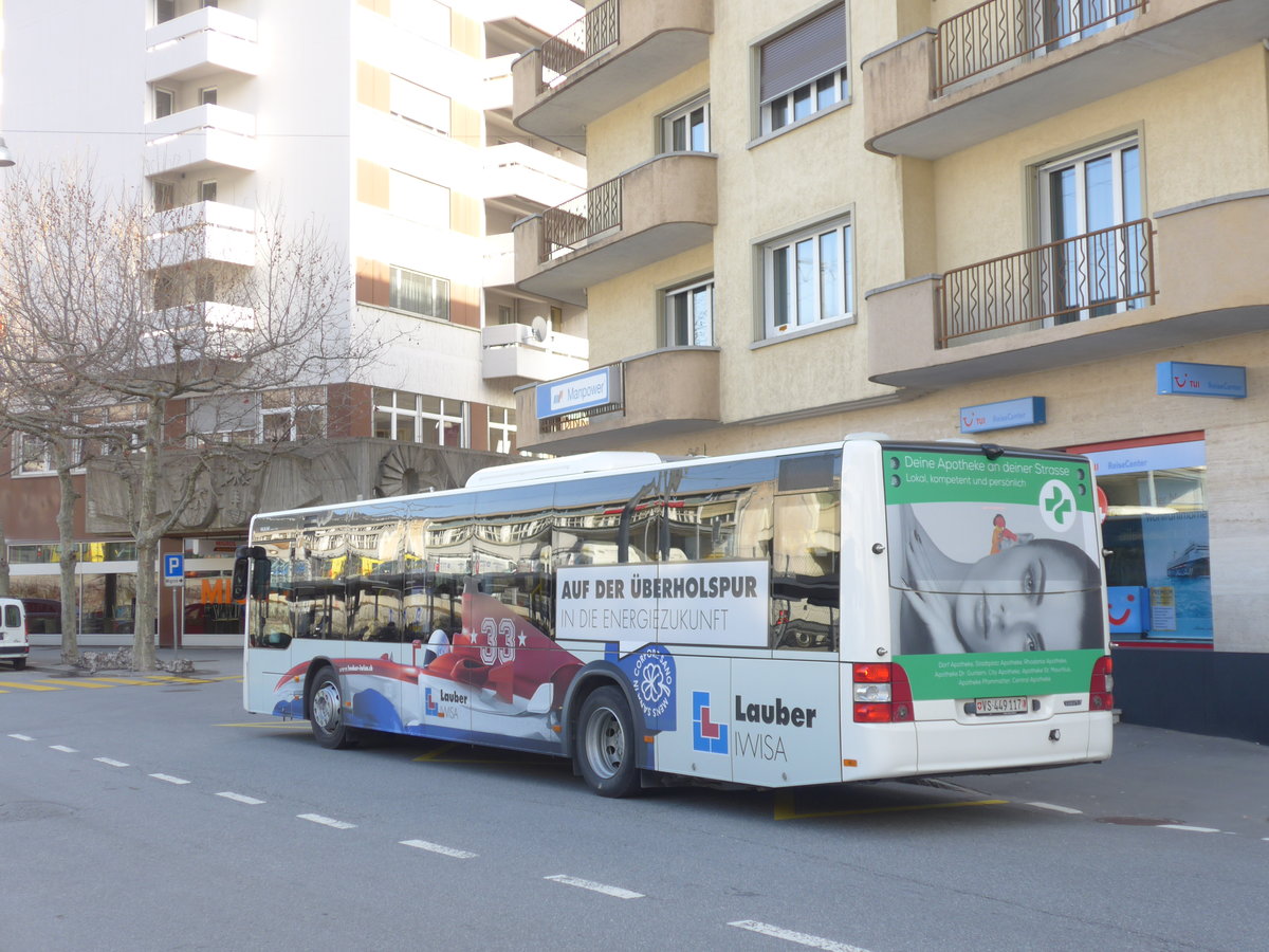(178'978) - PostAuto Wallis - VS 449'117 - MAN am 12. M�rz 2017 beim Bahnhof Brig