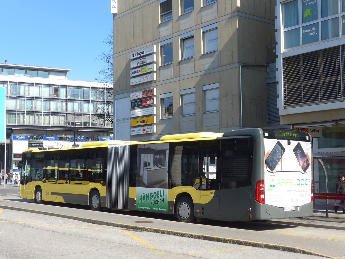 (179'237) - STI Thun - Nr. 166/BE 752'166 - Mercedes am 27. M�rz 2017 beim Bahnhof Thun