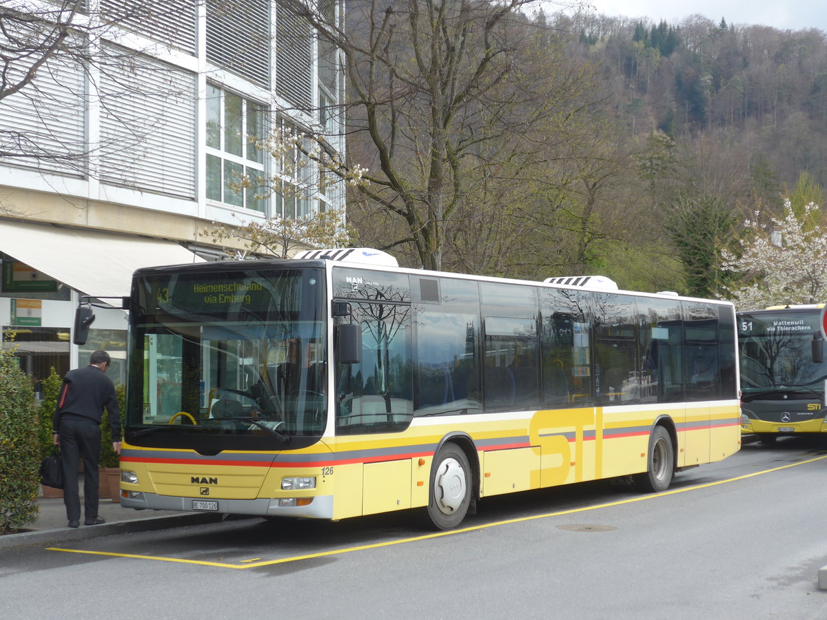 (179'363) - STI Thun - Nr. 126/BE 700'126 - MAN am 5. April 2017 bei der Schiffl�ndte Thun