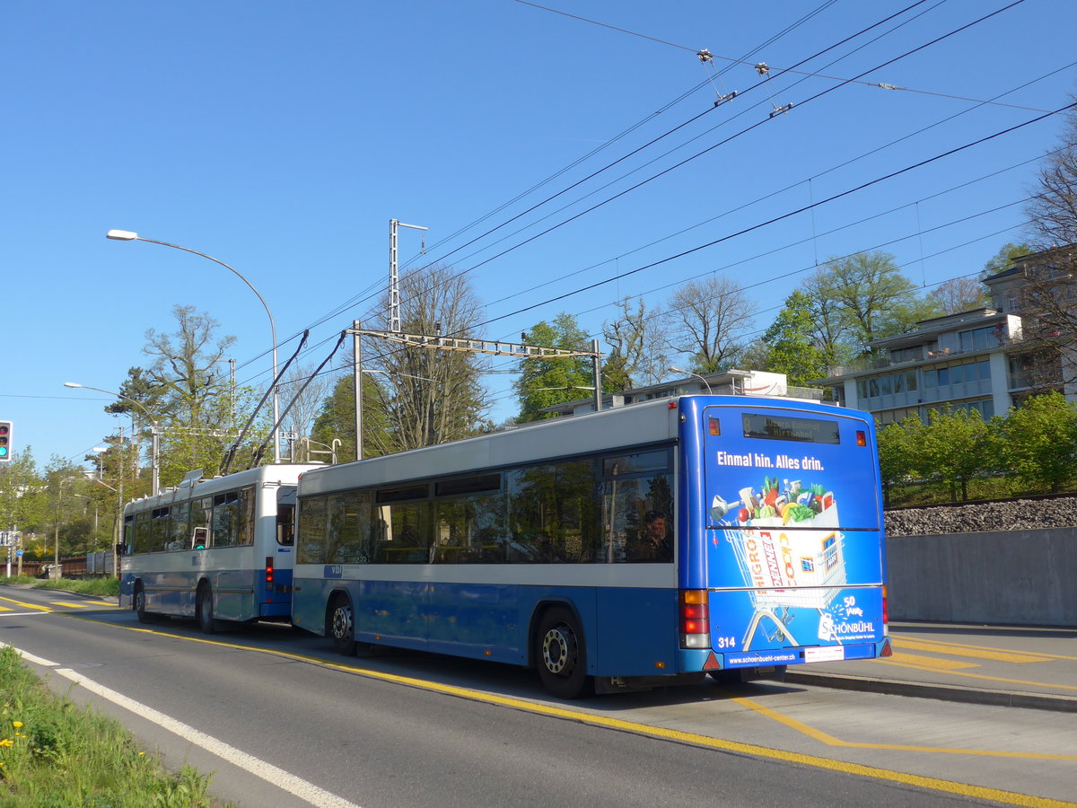 (179'385) - VBL Luzern - Nr. 314 - Lanz+Marti/Hess Personenanh�nger am 10. April 2017 in Luzern, Verkehrshaus
