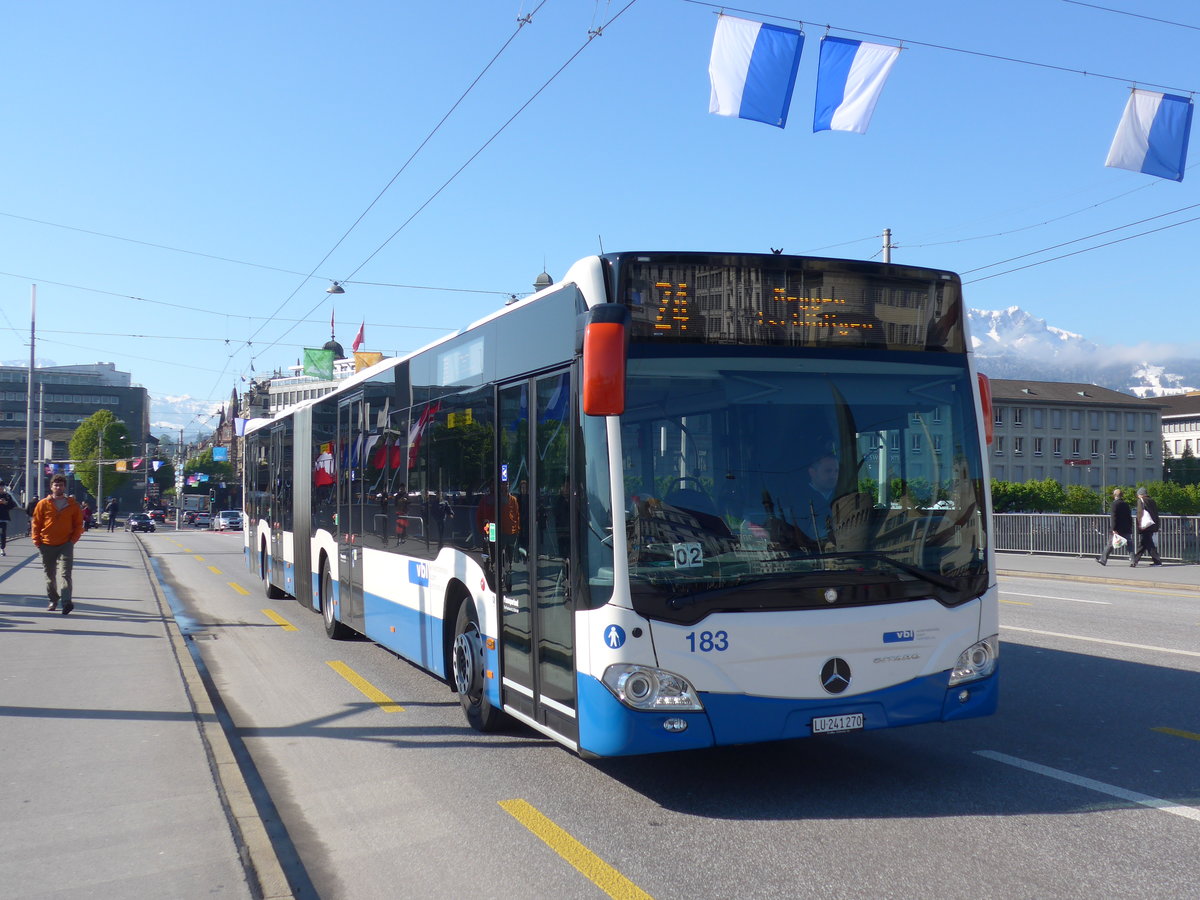(179'769) - VBL Luzern - Nr. 183/LU 241'270 - Mercedes am 29. April 2017 in Luzern, Bahnhofbr�cke