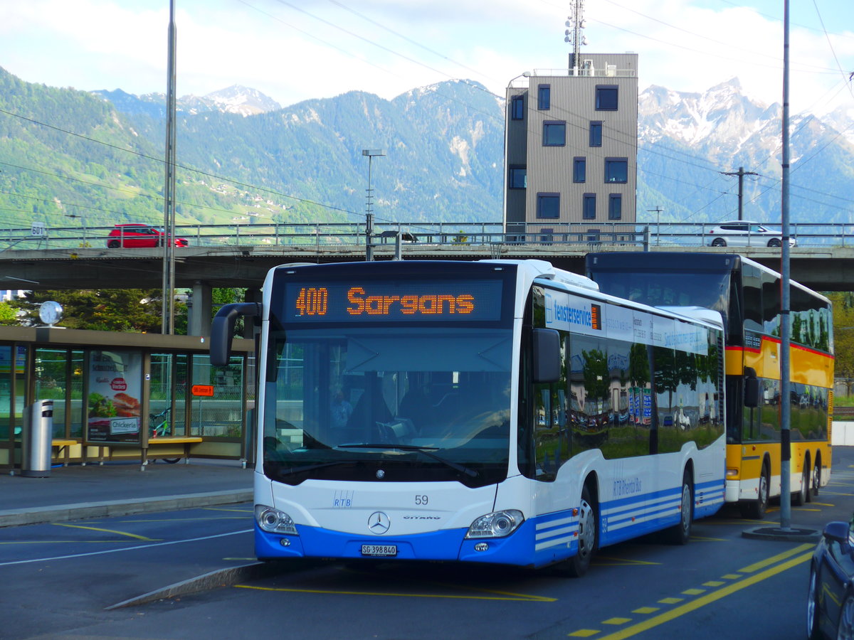 (180'268) - RTB Altst�tten - Nr. 59/SG 398'840 - Mercedes am 21. Mai 2017 beim Bahnhof Buchs