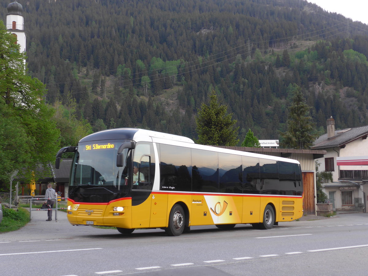 (180'464) - PostAuto Graub�nden - GR 162'991 - MAN am 23. Mai 2017 in Andeer, Tgavugl