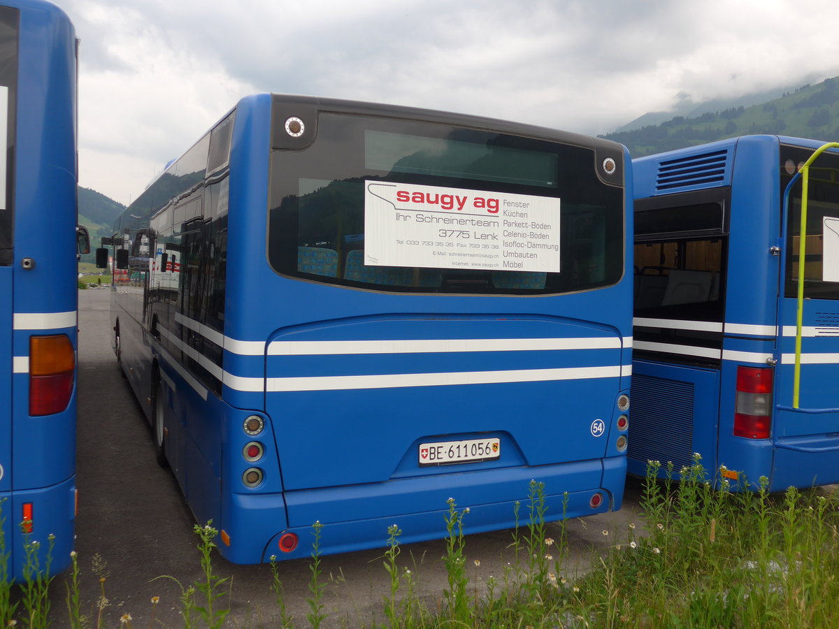 (181'106) - AFA Adelboden - Nr. 54/BE 611'056 - Neoplan (ex VBZ Z�rich Nr. 243) am 14. Juni 2017 in Frutigen, Garage