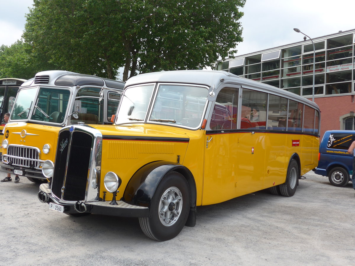 (181'255) - Riviera Carburant Lavage, St-L�gier -  P 2160  - Saurer/Saurer (ex Oldtimer Club Saurer, Arbon; ex AVG Grindelwald; ex P 23'106; ex P 2160) am 24. Juni 2017 in Aigle, Saurertreffen