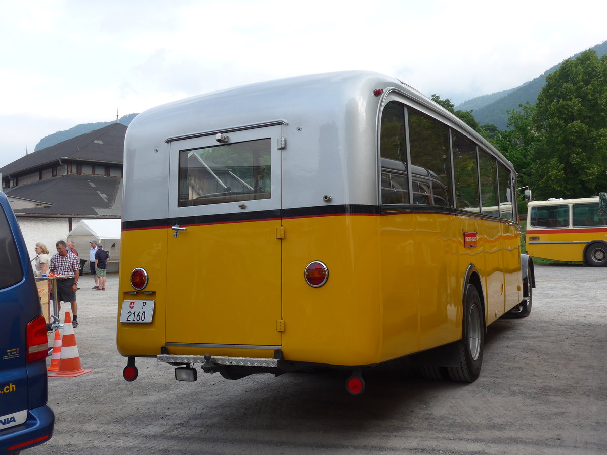 (181'294) - Riviera Carburant Lavage, St-L�gier -  P 2160  - Saurer/Saurer (ex Oldtimer Club Saurer, Arbon; ex AVG Grindelwald; ex P 23'106; ex P 2160) am 24. Juni 2017 in Aigle, Saurertreffen