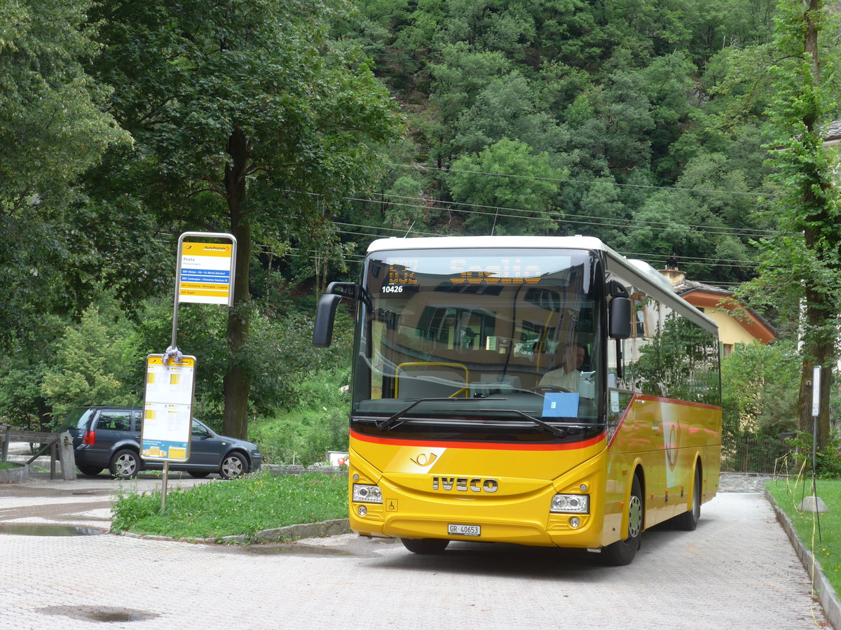 (182'282) - PostAuto Graub�nden - GR 40'653 - Iveco am 24. Juli 2017 in Promontogno, Post