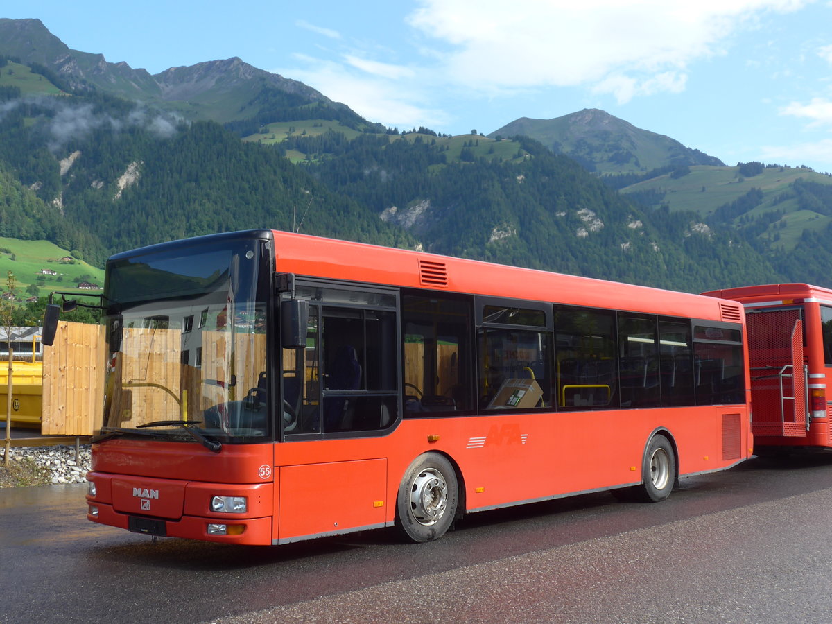 (182'438) - AFA Adelboden - Nr. 55 - MAN/G�ppel am 31. Juli 2017 in Frutigen, Garage