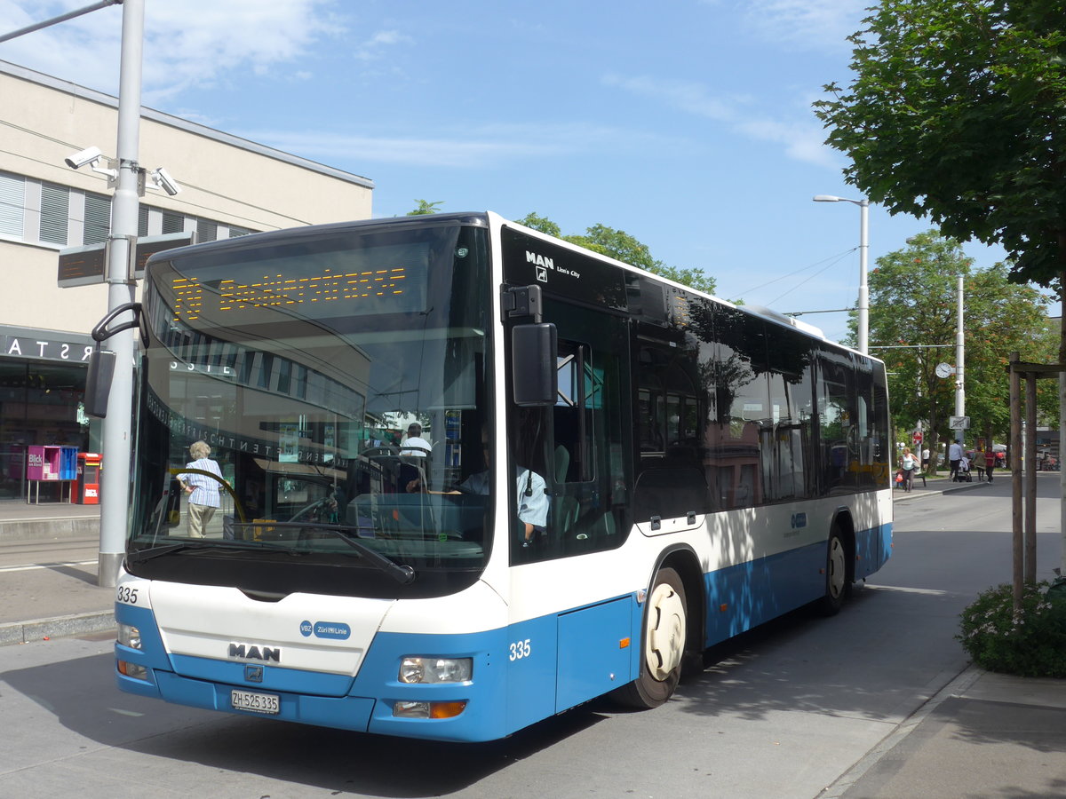 (182'669) - VBZ Z�rich - Nr. 335/ZH 525'335 - MAN/G�ppel am 3. August 2017 in Z�rich, Schwamendingerplatz