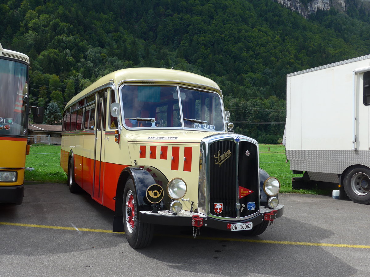(183'563) - Imfeld, Sachseln - OW 10'062 - Saurer/T�scher (ex L�tscher, Neuheim) am 19. August 2017 in Unterbach, Rollfeld