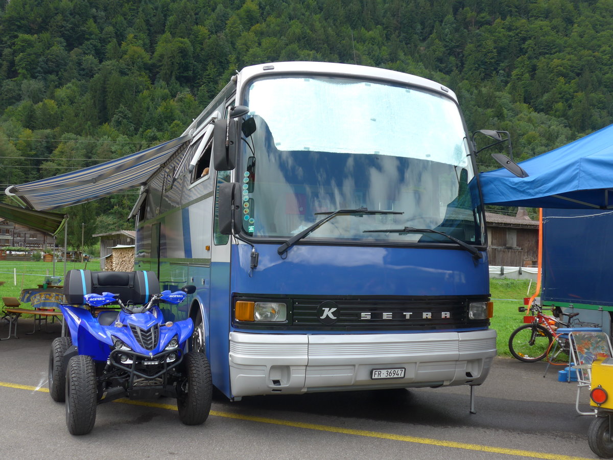 (183'570) - B�chler, B�singen - FR 36'947 - Setra (ex AAGI Interlaken Nr. 30) am 19. August 2017 in Unterbach, Rollfeld