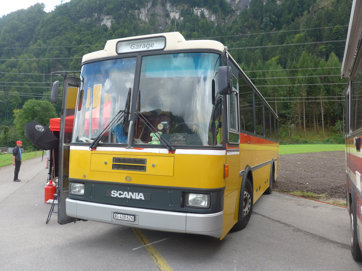 (183'591) - Schneller, M�genwil - AG 408'626 - Scania/Lauber (ex Dubuis, Savi�se) am 19. August 2017 in Unterbach, Rollfeld