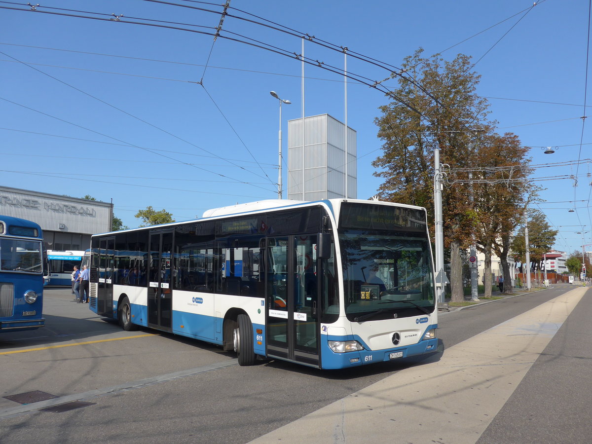 (183'694) - VBZ Z�rich - Nr. 611/ZH 745'611 - Mercedes am 20. August 2017 in Z�rich, Garage Hardau