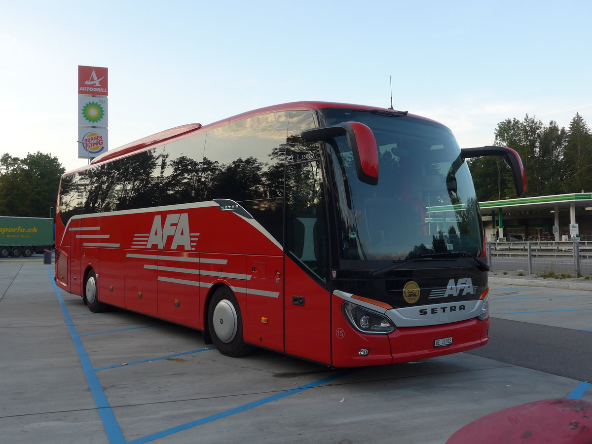 (183'958) - AFA Adelboden - Nr. 15/BE 26'702 - Setra am 23. August 2017 in M�nsingen, Rastst�tte