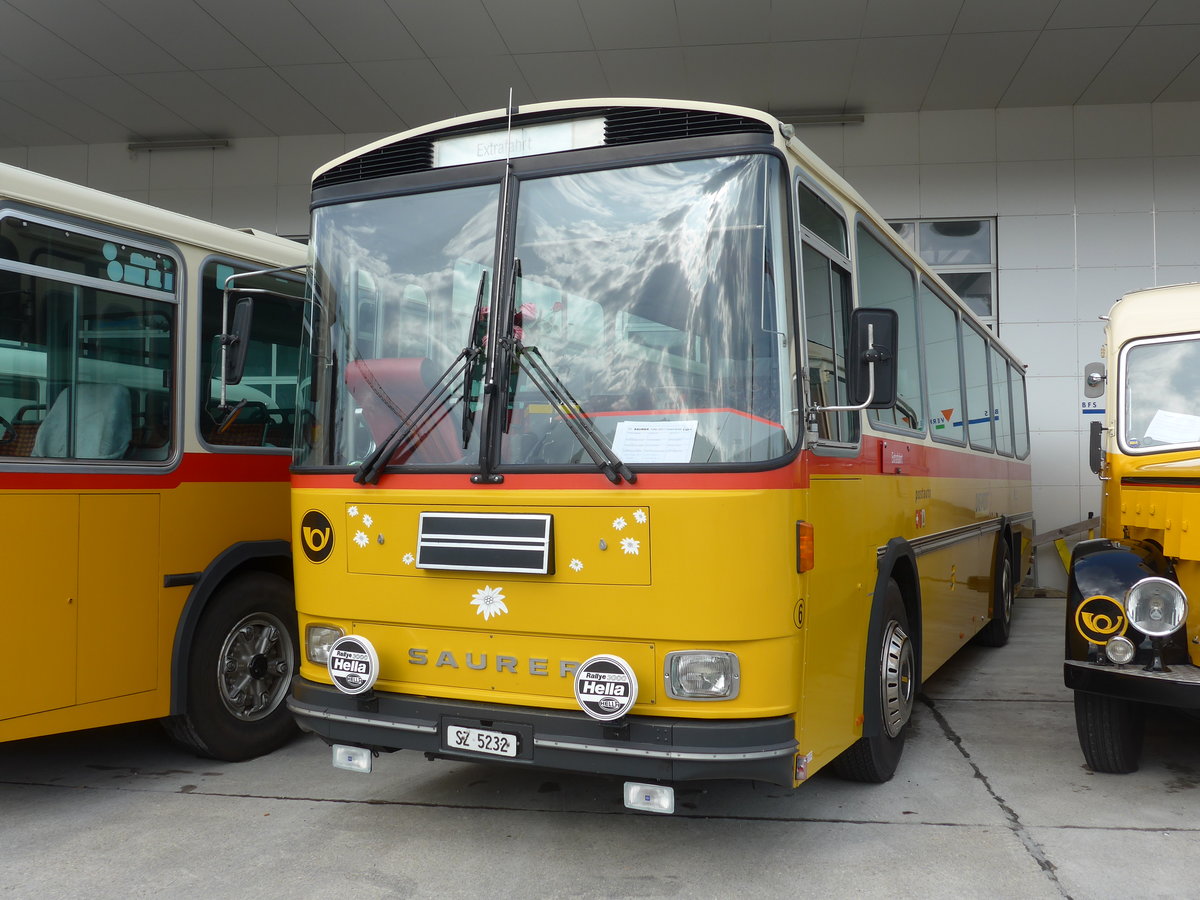 (184'314) - F�ssler, Unteriberg - Nr. 6/SZ 5232 - Saurer/R&J (ex Sch�rch, Gutenburg Nr. 6; ex P 24'358) am 26. August 2017 in Oberkirch, CAMPUS Sursee