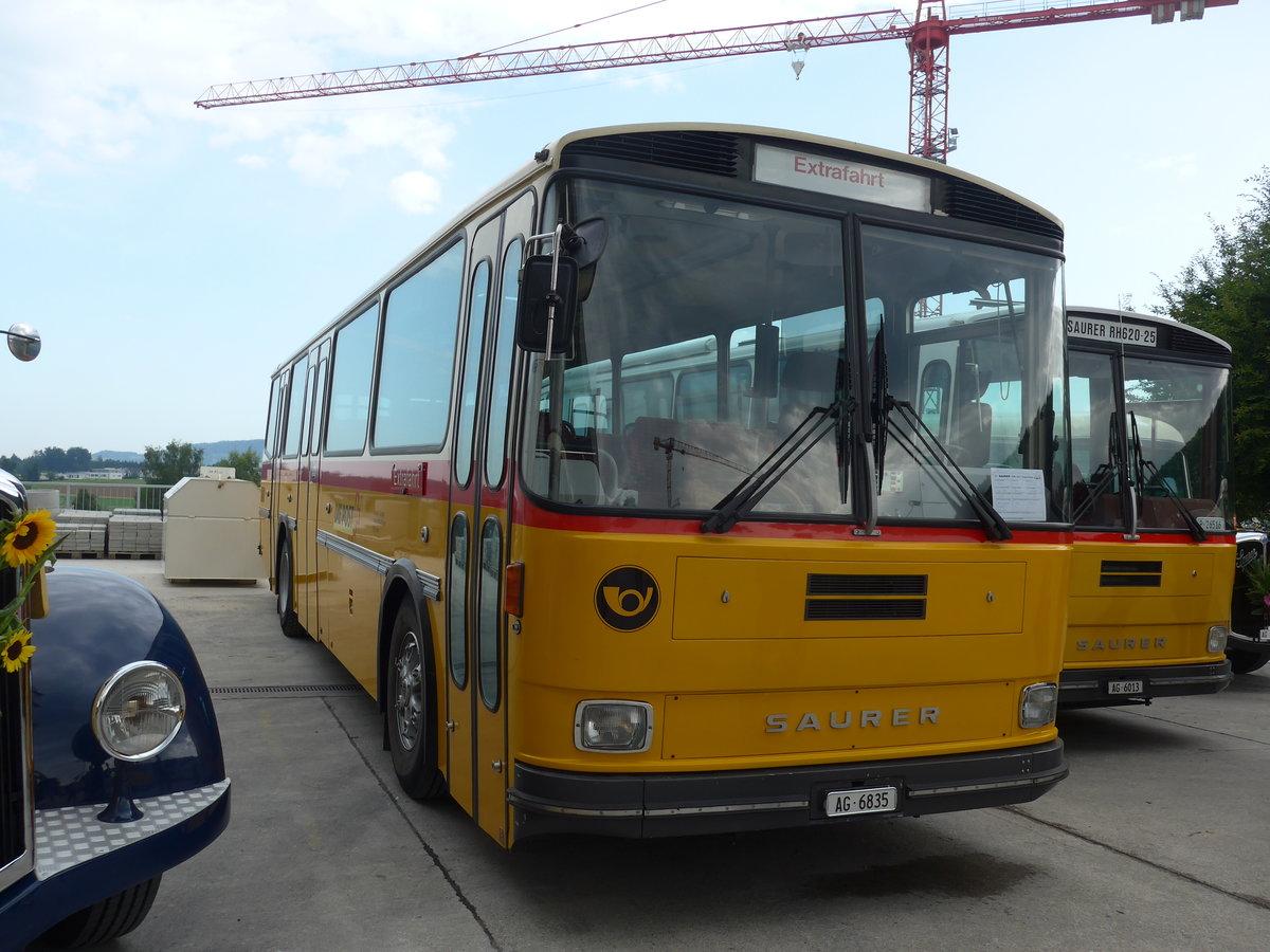 (184'362) - Gautschi, Suhr - AG 6835 - Saurer/T�scher (ex L�tscher, Neuheim Nr. 200; ex Cartek, Regensdorf; ex P 25'822) am 26. August 2017 in Oberkirch, CAMPUS Sursee