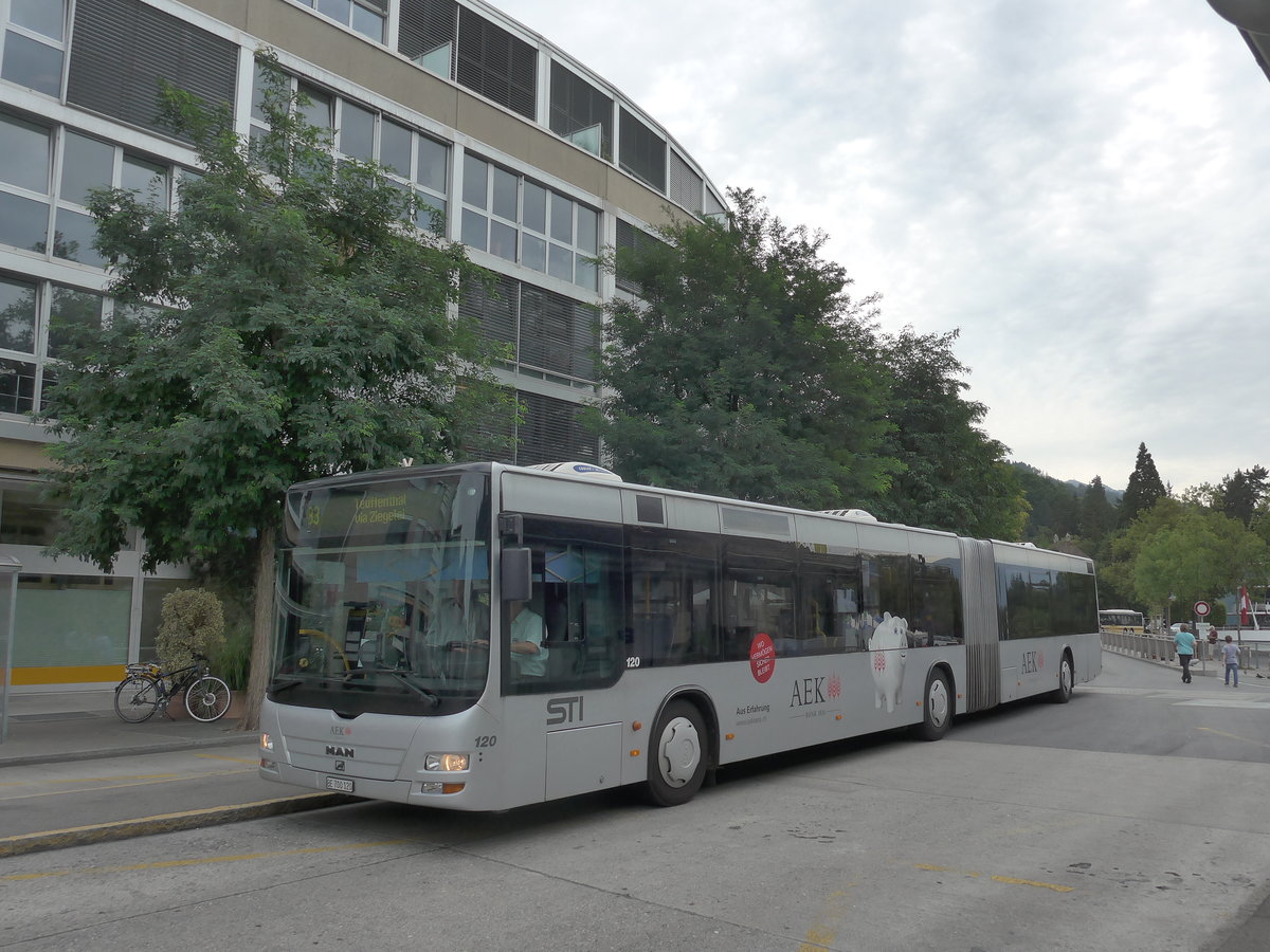 (184'533) - STI Thun - Nr. 120/BE 700'120 - MAN am 28. August 2017 bei der Schiffl�ndte Thun