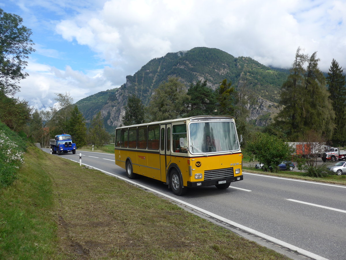 (184'910) - Wittig, N�rensdorf - SZ 84'883 - FBW/FHS (ex Tiemann, Oetwil Nr. 6; ex B�tra, Birr Nr. 28; ex Autocca, Visp; ex P 24'186) am 16. September 2017 in Cazis, B�ndner Arena