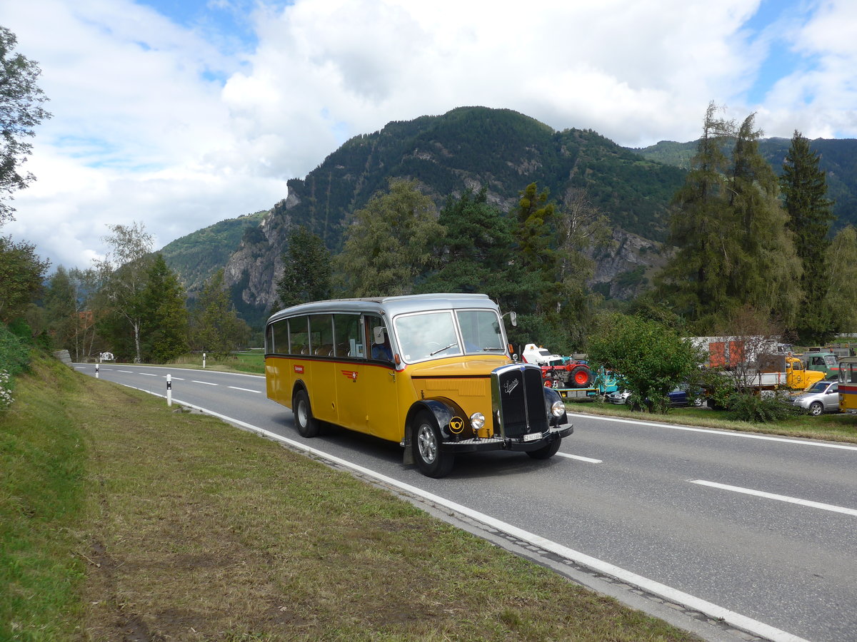 (184'966) - Kiener, Steinen - SZ 90'310 U - Saurer/Eggli (ex Marti, Luzern; ex P 23'095; ex P 2147) am 16. September 2017 in Cazis, B�ndner Arena