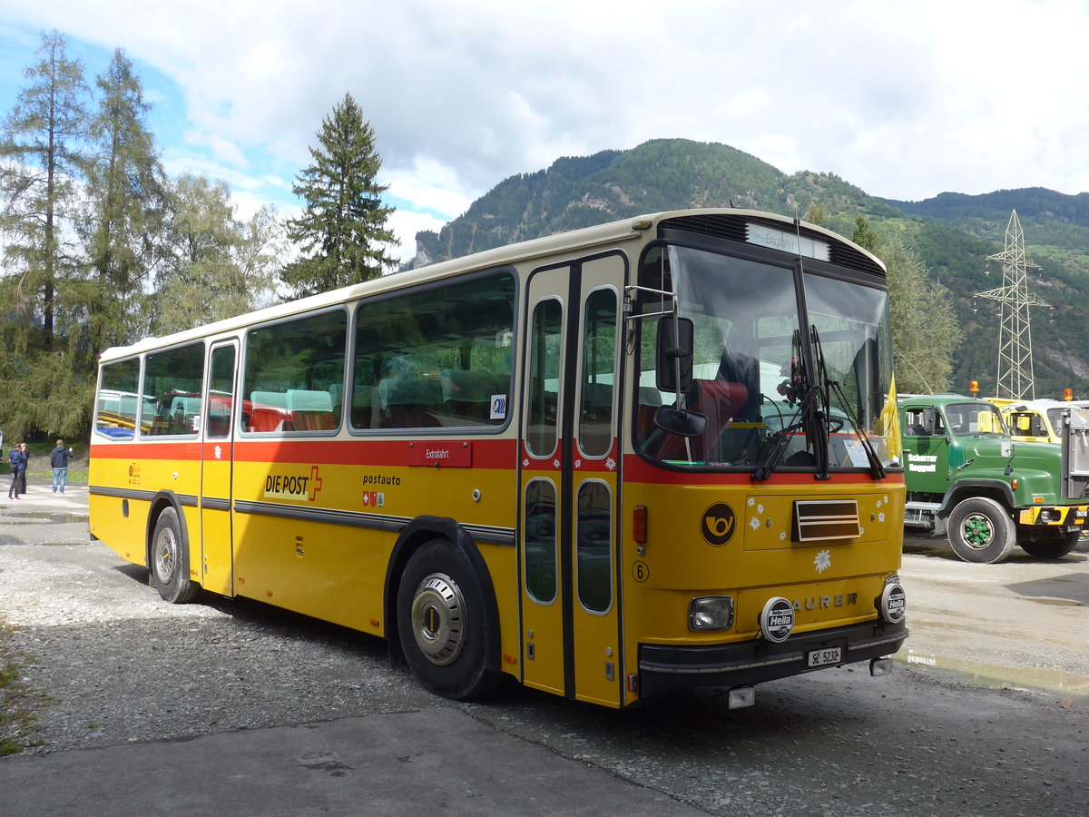 (184'995) - F�ssler, Unteriberg - Nr. 6/SZ 5232 - Saurer/R&J (ex Sch�rch, Gutenburg Nr. 6; ex P 24'358) am 16. September 2017 in Cazis, B�ndner Arena
