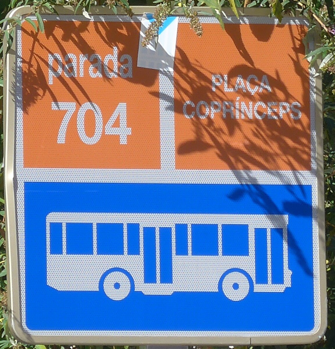 (185'503) - Andorra-Haltestellenschild - Andorra la Vella, Pla�a Copr�nceps - am 28. September 2017
