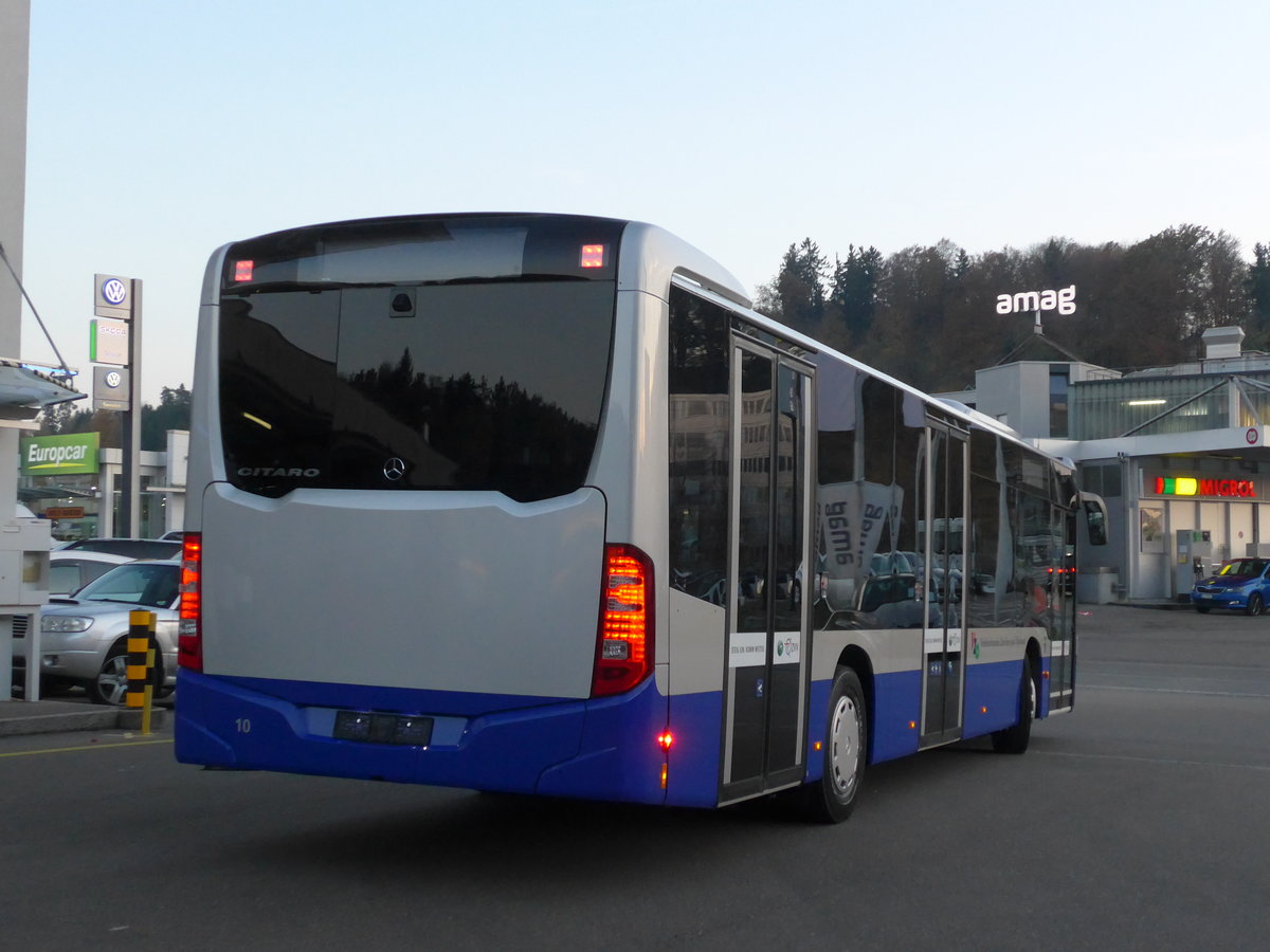 (186'249) - VZO Gr�ningen - Nr. 10/ZH 30'370 U - Mercedes am 3. November 2017 in Kloten, EvoBus