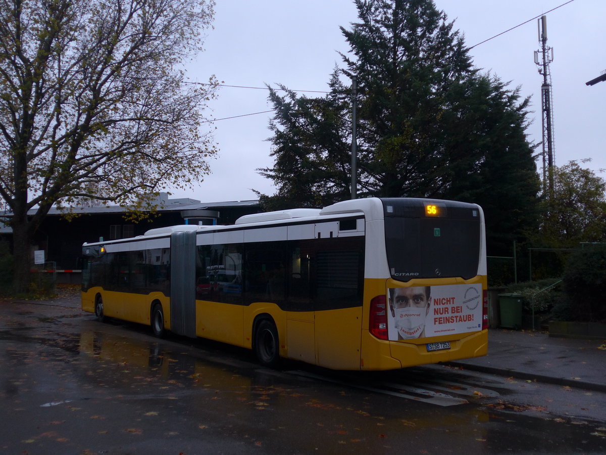 (186'505) - SSB Stuttgart - S-SB 7253 - Mercedes am 12. November 2017 beim Bahnhof Stuttgart M�nster