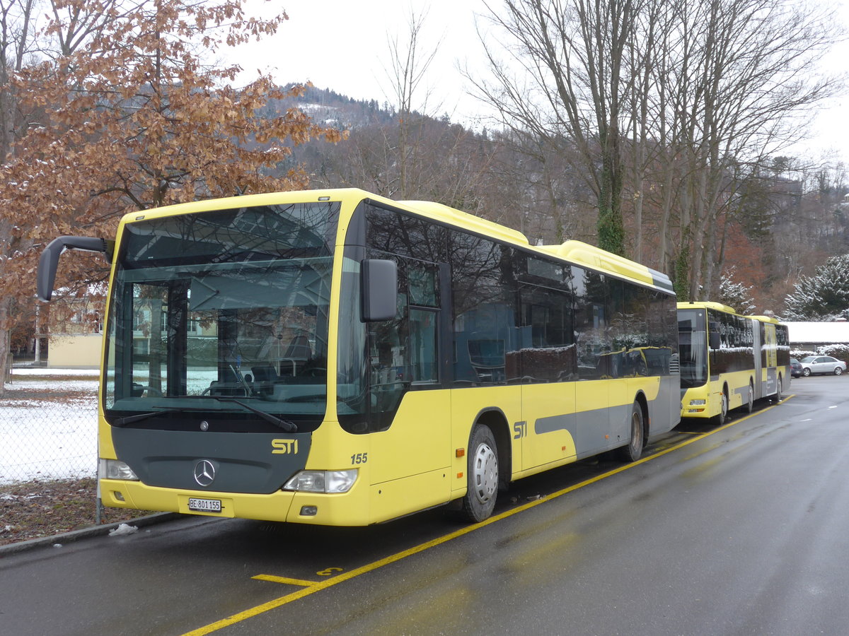 (187'016) - STI Thun - Nr. 155/BE 801'155 - Mercedes am 17. Dezember 2017 bei der Schiffl�ndte Thun