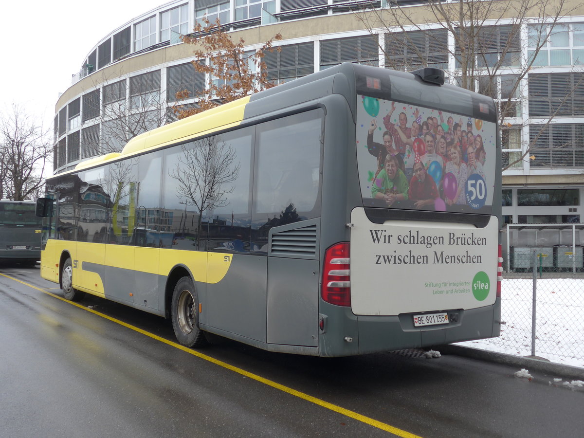 (187'018) - STI Thun - Nr. 155/BE 801'155 - Mercedes am 17. Dezember 2017 bei der Schiffl�ndte Thun