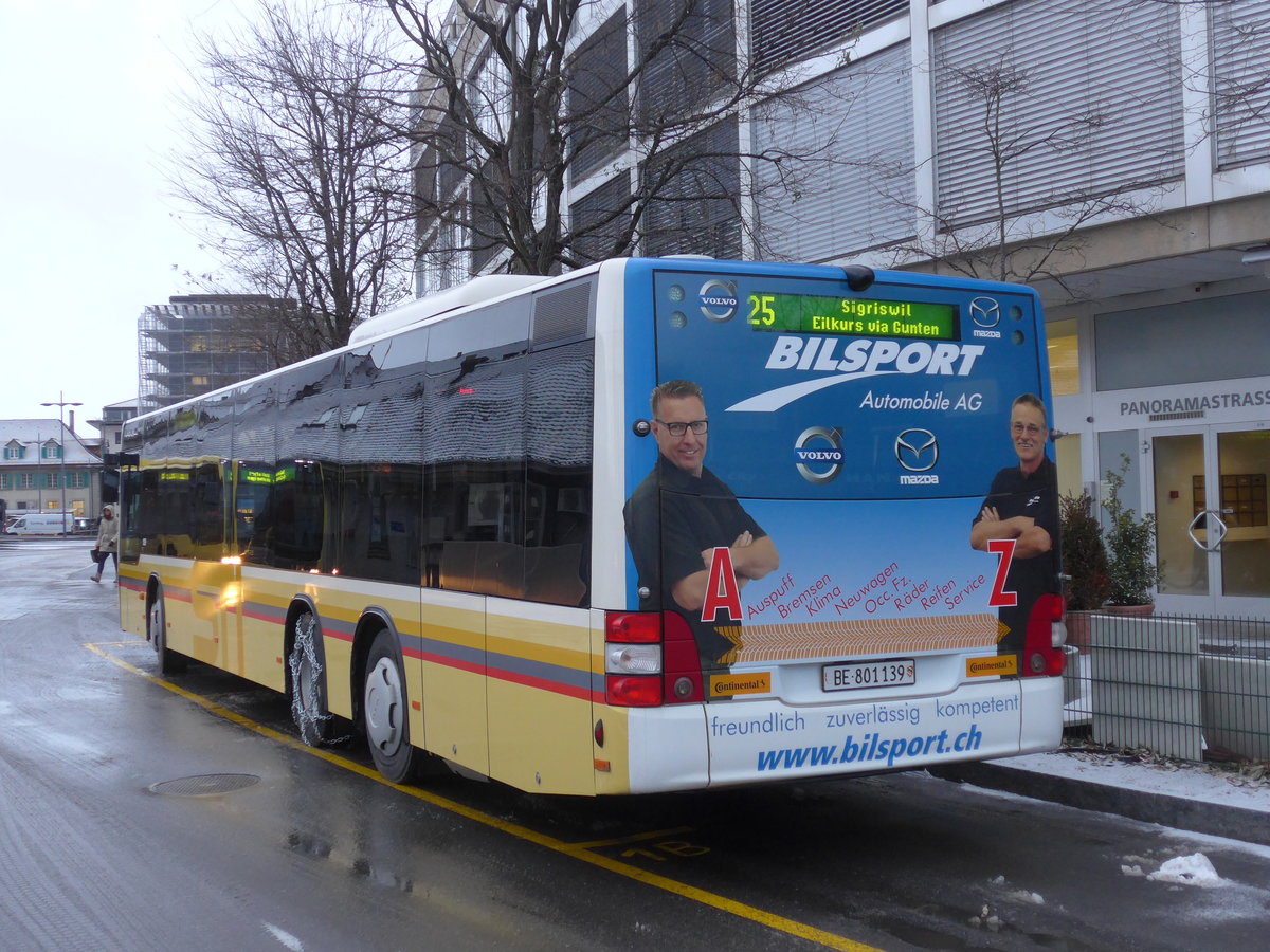 (187'023) - STI Thun - Nr. 139/BE 801'139 - MAN am 18. Dezember 2017 bei der Schiffl�ndte Thun