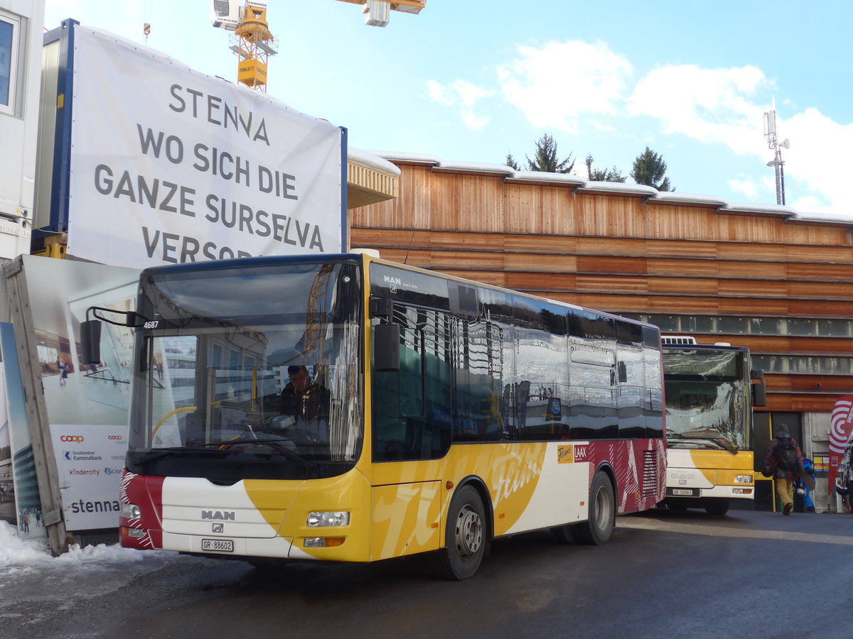 (187'381) - Stuppan, Flims - GR 88'602 - MAN/G�ppel am 26. Dezember 2017 in Flims, Bergbahnen