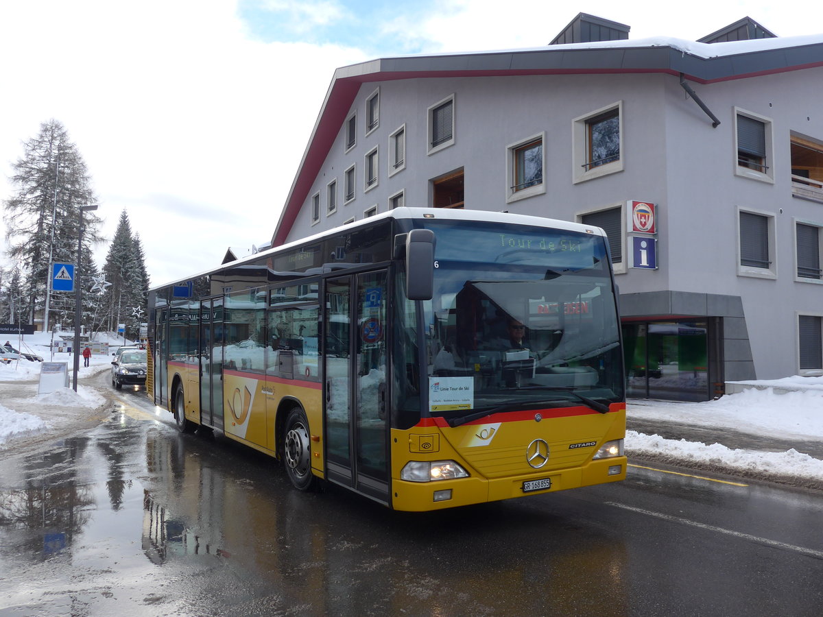 (187'550) - PostAuto Graub�nden - GR 168'855 - Mercedes (ex Vogt, Klosters Nr. 6) am 1. Januar 2018 in Lenzerheide, Post