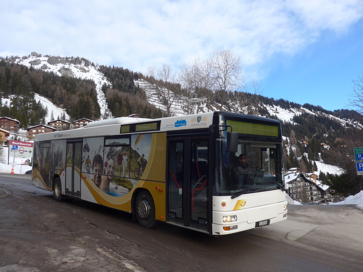 (187'914) - Buchard, Leytron - Nr. 91/VS 285'066 - MAN (ex AAGL Liestal Nr. 74; ex AAGL Liestal Nr. 66) am 14. Januar 2018 in Anz�re, T�l�cabine