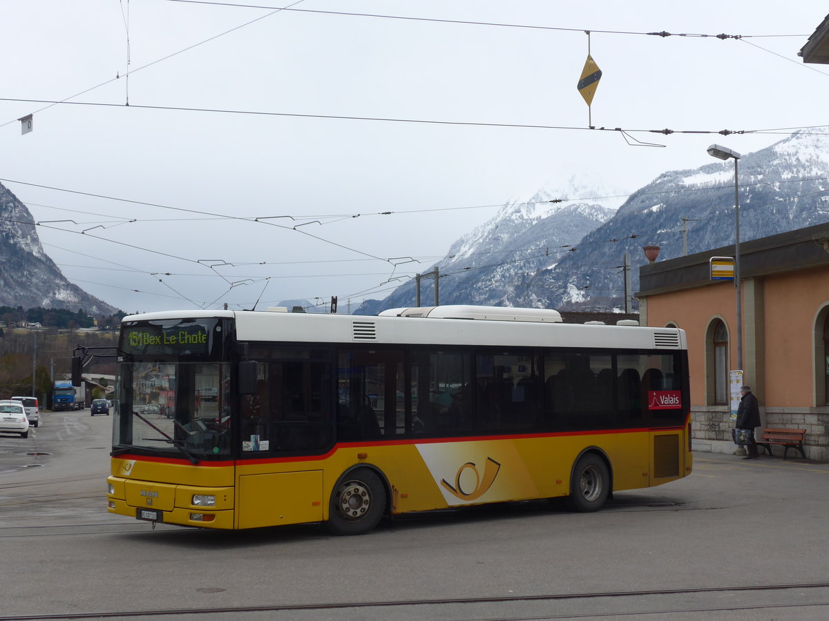 (188'021) - TPC Aigle - VS 107'133 - MAN/G�ppel (ex VD 1261) am 20. Januar 2018 beim Bahnhof Bex