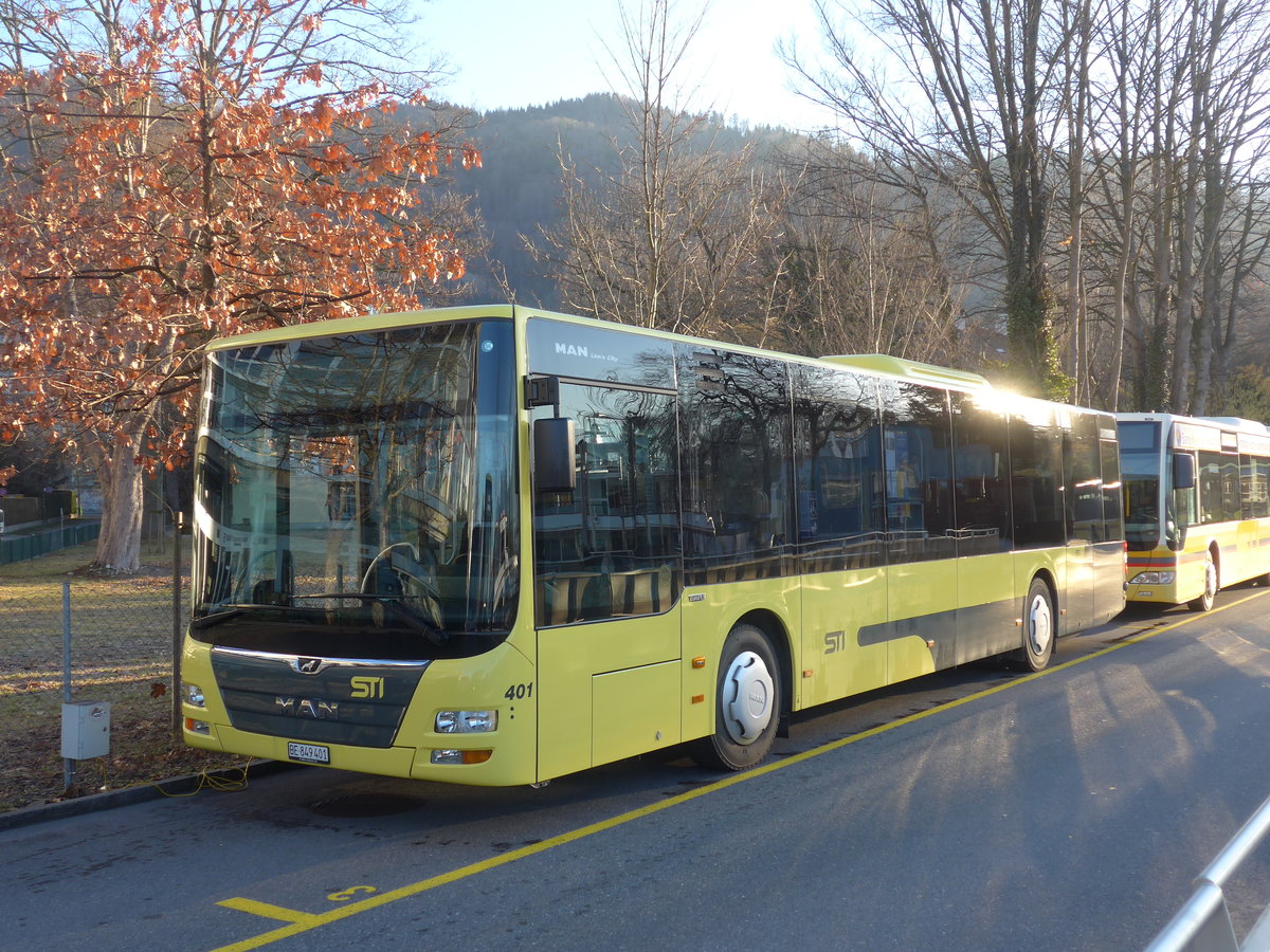 (188'091) - STI Thun - Nr. 301/BE 849'401 - MAN am 29. Januar 2018 bei der Schiffl�ndte Thun